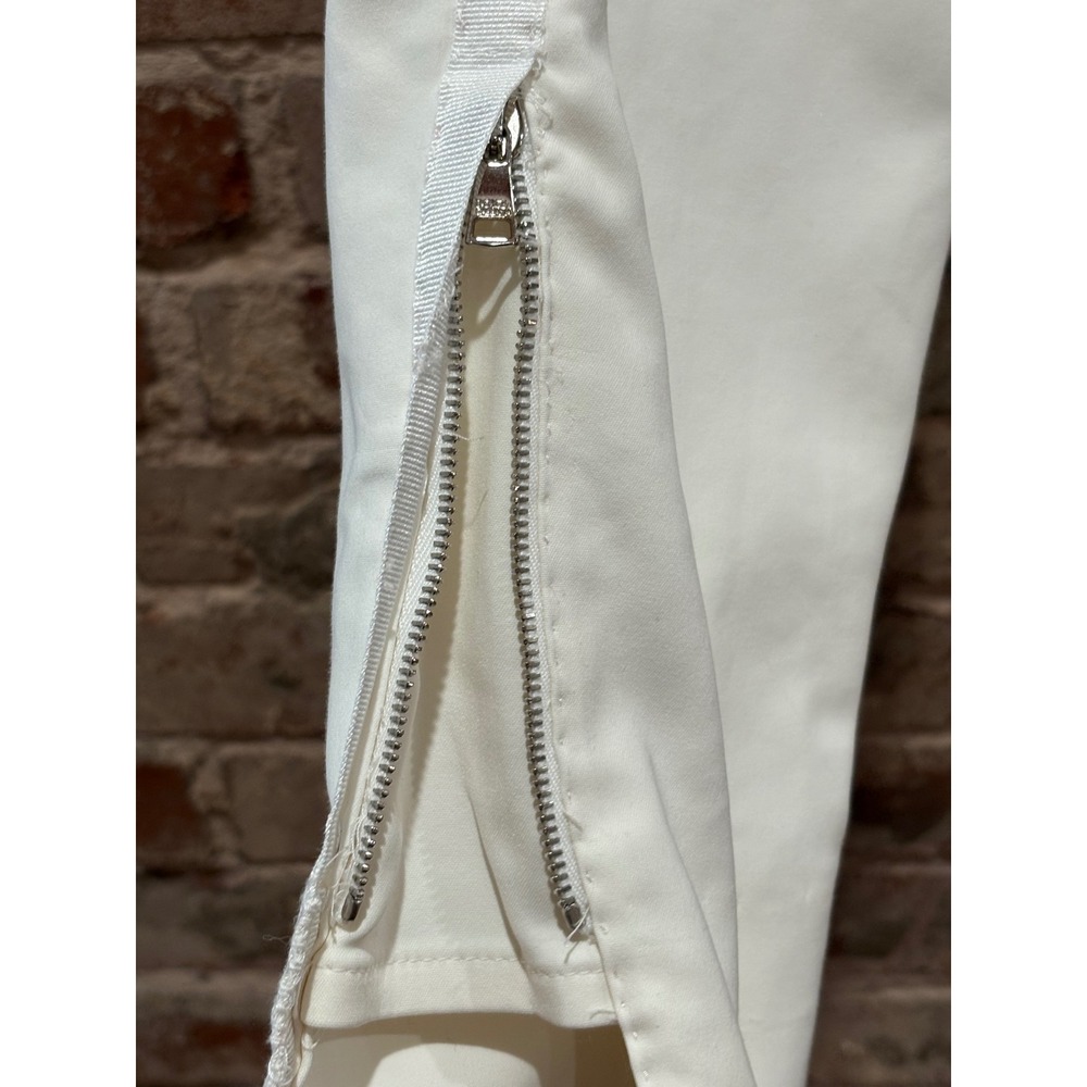 Dolce & Gabbana Grosgrain Trim Tapered Ankle Zip Trousers Cream IT 40 US 4 - Picture 12 of 14